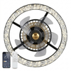 Flush Mount Modern Ceiling Fan with LED Light and Remote Control