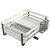 Countertop Dish Drying Rack with Utensils Holder and Drain Tray