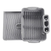 Expandable Over Sink Dish Rack with Drain Tray and Utensil Holder
