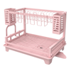 Two-Tier Dish Drying Rack with Drainboard and Utensil Holders