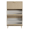 3-Drawer Slim Shoe Cabinet with Flip Compartments and Top Surface