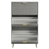 3-Drawer Slim Shoe Cabinet with Flip Compartments and Top Surface