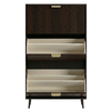 3-Drawer Slim Shoe Cabinet with Flip Compartments and Top Surface