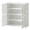 4-Tier Metal and Non-Woven Fabric Shoe Rack with Front Cover