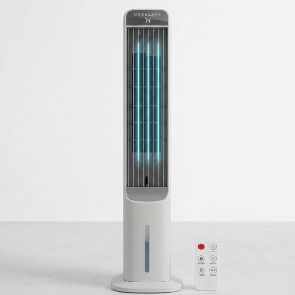 Evaporative Air Cooler Tower Fan with 3 Speeds and 4 Preset Modes