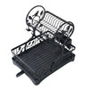 Two-Tier Metal Dish Drying Rack with Drain Board and Cup Holders