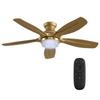52-Inch Flush Mount Ceiling Fan with LED Light & Remote Control