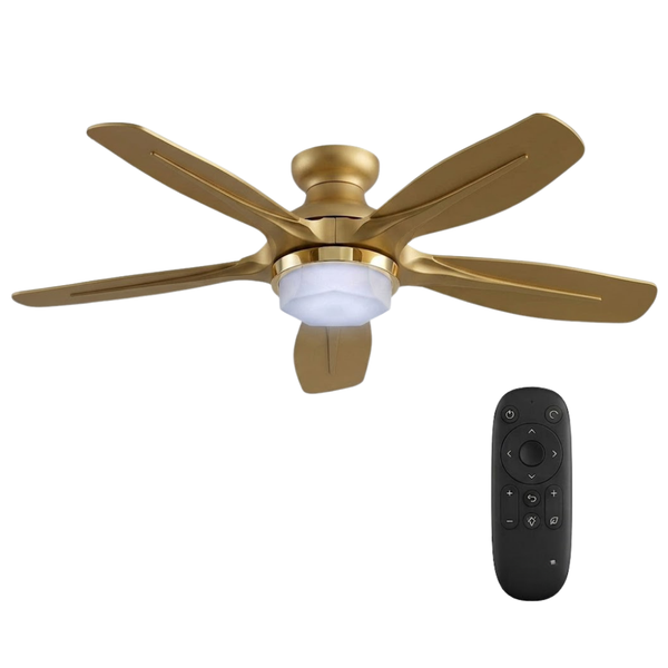 52-Inch Flush Mount Ceiling Fan with LED Light & Remote Control