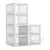 6-Pack Foldable Stackable Shoe Storage Boxes with Magnetic Doors