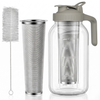 64oz Cold Brew Coffee Maker Glass Mason Pitcher with Filter and Lid