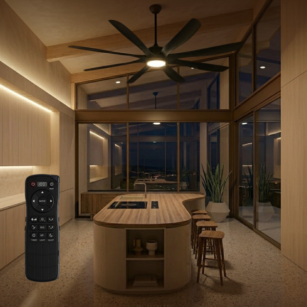 72-Inch Ceiling Fan with 8 Blades, LED Light & Remote Control System