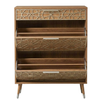 Slim Shoe Cabinet with Top Drawer and Flip Storage Compartments