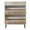 Slim Shoe Cabinet with Top Drawer and Flip Storage Compartments