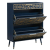 Slim Shoe Cabinet with Top Drawer and Flip Storage Compartments