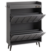 Slim Shoe Storage Cabinet with Two Flip Drawers and Deodorizer