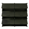 Tiered Cube Shoe Rack with Detachable Panels and Metal Frame