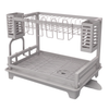 Two-Tier Dish Drying Rack with Drainboard and Utensil Holders