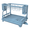 Two-Tier Dish Drying Rack with Drainboard and Utensil Holders