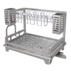 Two-Tier Dish Drying Rack with Drainboard and Utensil Holders