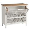 3-Tier Flip Drawer Shoe Cabinet with Doors and Rustic Finish