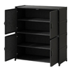 4-Tier Metal and Non-Woven Fabric Shoe Rack with Front Cover