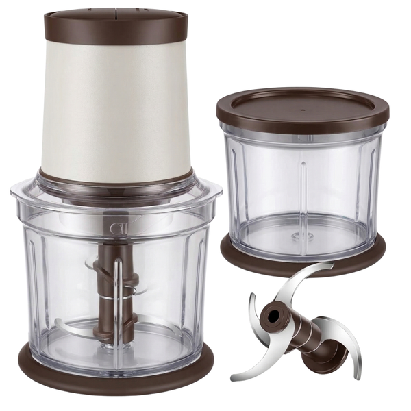 Electric Food Processor with 2 Speed Control, Dual 4-Cup Bowls