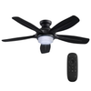 52-Inch Flush Mount Ceiling Fan with LED Light & Remote Control