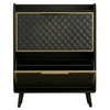 Modern Shoe Storage Cabinet with Flip Drawers and Quilted Panels