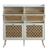 Four Flip-Front Drawer Shoe Cabinet with Adjustable Storage Shelves