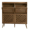 Four Flip-Front Drawer Shoe Cabinet with Adjustable Storage Shelves