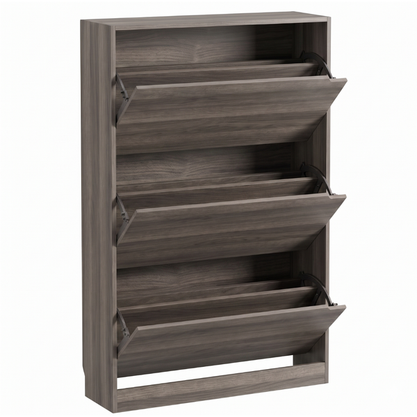Slim Shoe Cabinet with 3 Flip Drawers Narrow Entryway Storage