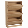 Slim Shoe Cabinet with 3 Flip Drawers Narrow Entryway Storage