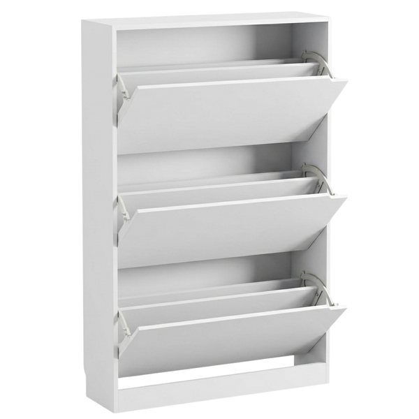 Slim Shoe Cabinet with 3 Flip Drawers Narrow Entryway Storage