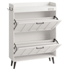 Slim Shoe Storage Cabinet with Two Flip Drawers and Deodorizer
