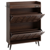 Slim Shoe Storage Cabinet with Two Flip Drawers and Deodorizer