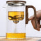 Glass Teapot with Magnetic One-click Filter -Tea infuser With Wooden Handle